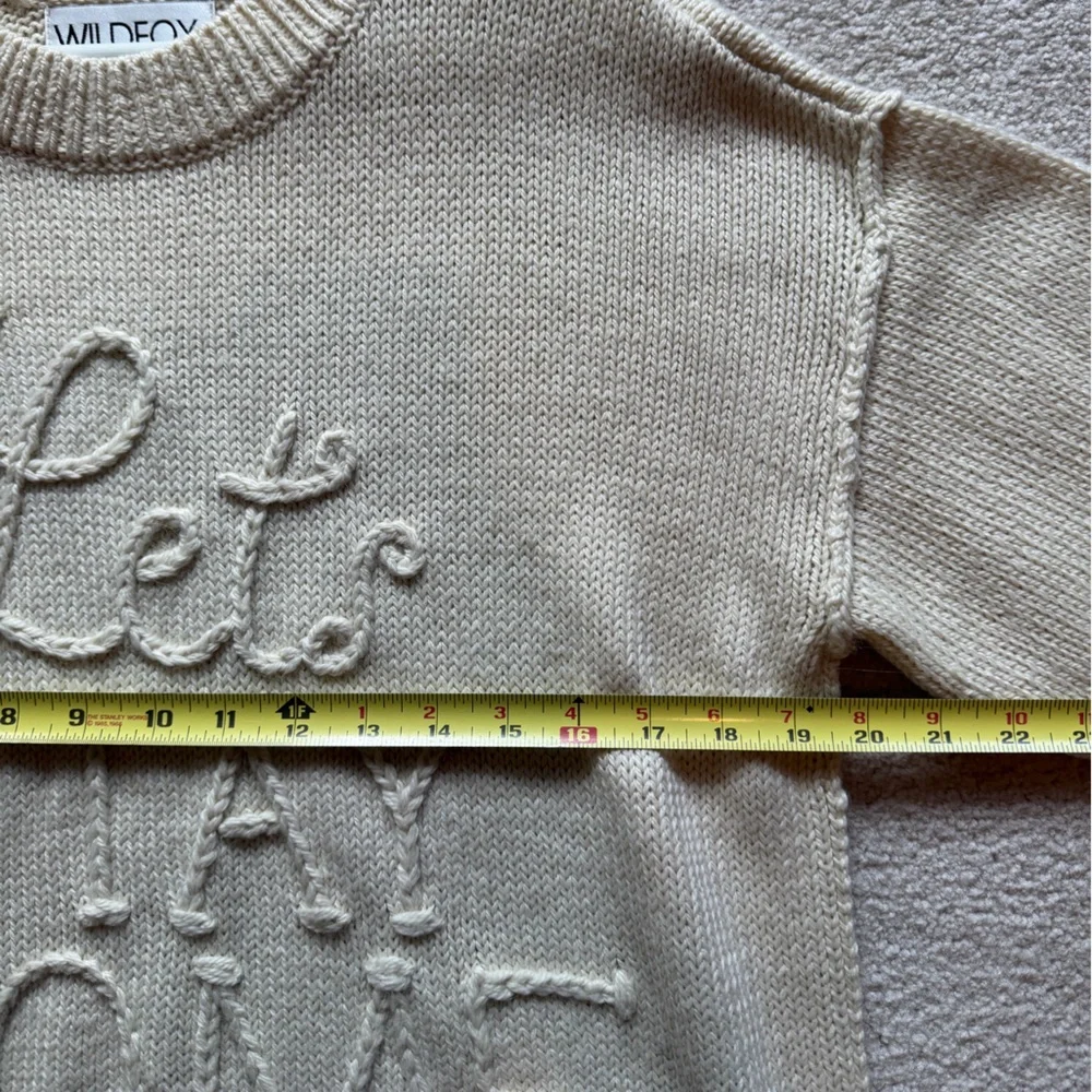 Wildfox Distressed Let’s Stay Home Sweater size S - Picture 4 of 7